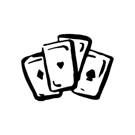 Vector hand drawn Witch and magic item card illustration on white background.のイラスト素材