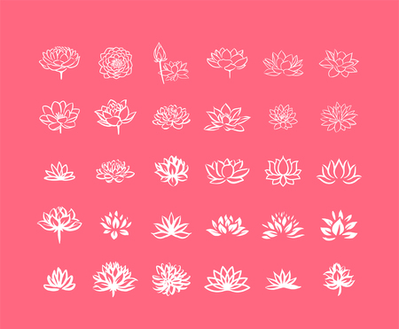 Vector illustration concept of Abstract vector lotus flower symbol iconのイラスト素材