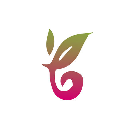 Hand drawn berry vector logo template. Abstract design concept for natural organic product, food, fruit market, cafe illustration.のイラスト素材