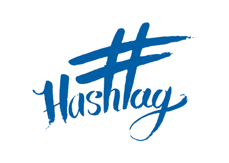 Hashtag signs. Number sign, hash, or pound sign. Seamless pattern of hand painted symbols isolated on a white background. Vector illustrationのイラスト素材