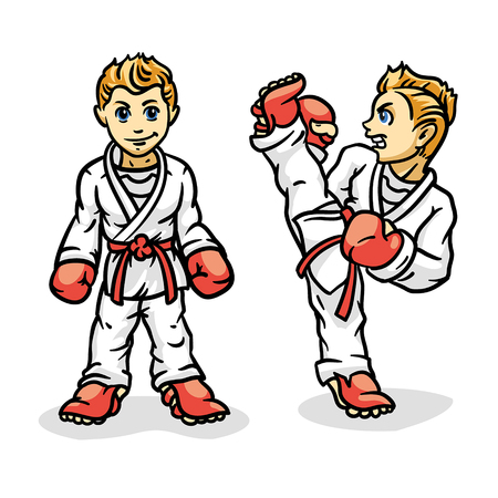Martial art colored simbol, logo. Karate creative design emblem. Karate kids.のイラスト素材
