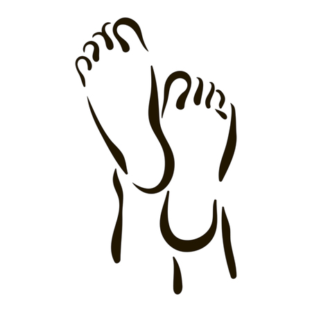 Vector foot care Icon illustration. Woman feet symbol on white backgroundのイラスト素材