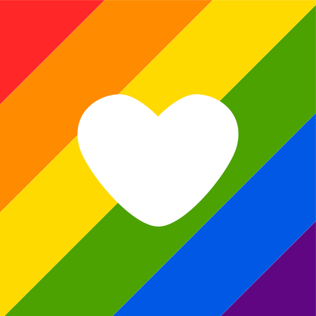 Vector abstract doodles pattern. Hand drawn heart pride, love, peace with rainbow. Gay parade slogan. LGBT rights symbol.のイラスト素材