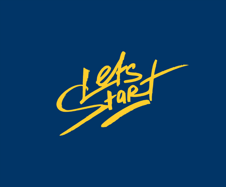 Vector illustration concept of Lets Start phrase word illustration on colorful rainbow backgroundのイラスト素材