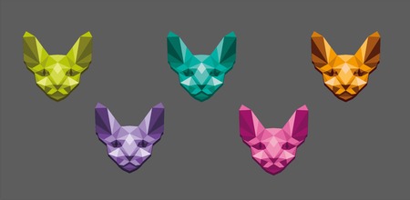 Vector illustration concept of polygonal sphinx.のイラスト素材