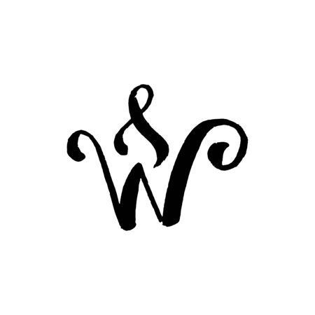Hand written capital letter with curls on white backgroundのイラスト素材