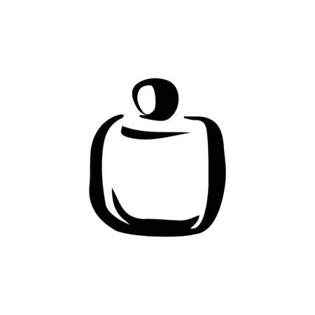 Perfume fragrance bottle sketch on white backgroundのイラスト素材