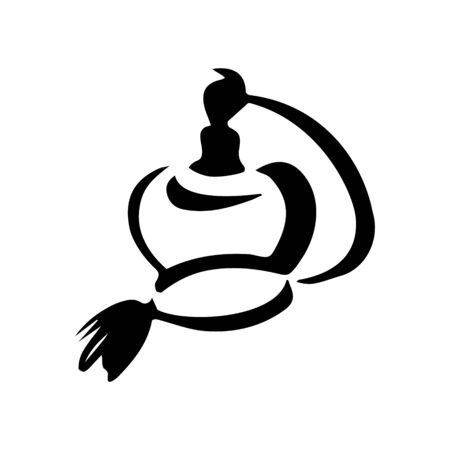 Perfume fragrance bottle sketch on white backgroundのイラスト素材