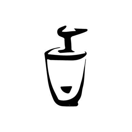 Perfume fragrance bottle sketch on white backgroundのイラスト素材