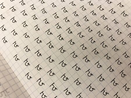 Learning sanskrit devanagari hindi alphabet handwrittenの写真素材