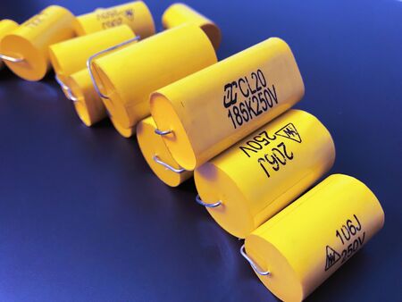 Group of audiophile metal-film axial capacitors different の写真素材