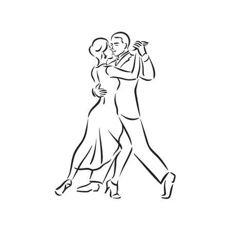 Argentine Tango And Salsa Romance Couple Social Pair Dance Illustrationのイラスト 素材 ストックフォト 写真素材のstock Foto ストックドットフォト