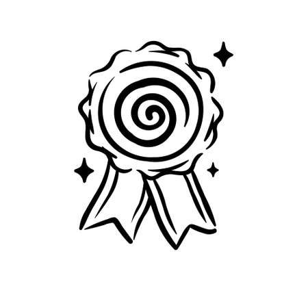 Achievement medal with magic hypnotise swirl insideのイラスト素材