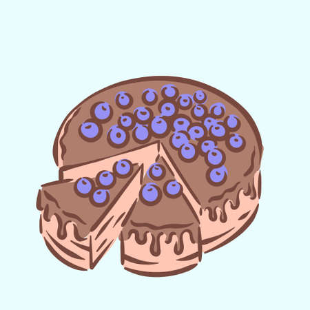 Birthday wedding tasty delicious dessert cake illustrationのイラスト素材