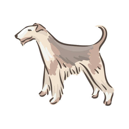 Cute dog Fox Terrier breed pedigree vector illustrationのイラスト素材