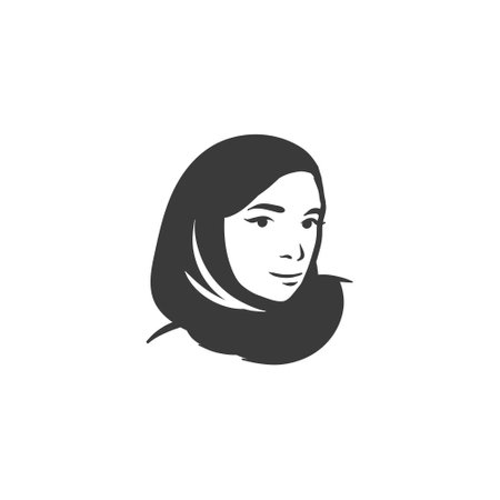 Muslim arabic islam woman in hijab and abaya portraitのイラスト素材