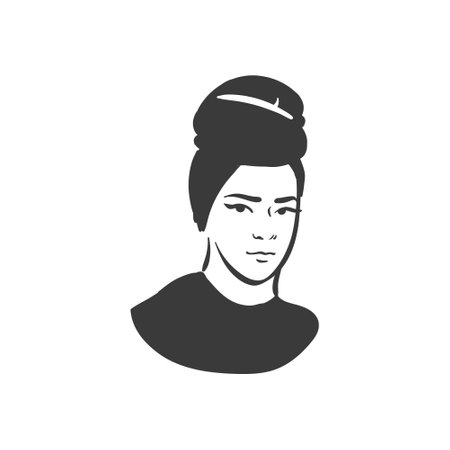 Muslim arabic islam woman in hijab and abaya portraitのイラスト素材