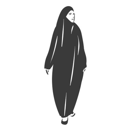 Muslim arabic islam woman in hijab fashionのイラスト素材