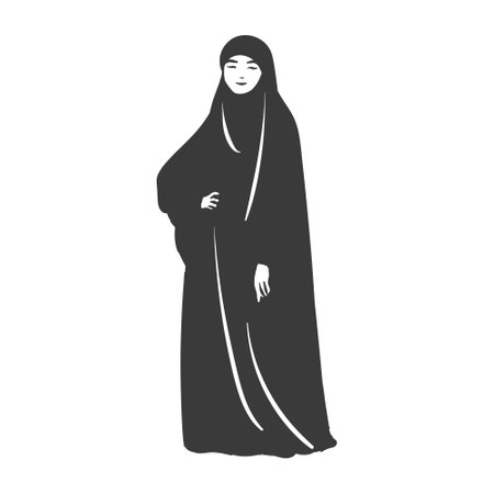 Muslim arabic islam woman in hijab fashionのイラスト素材