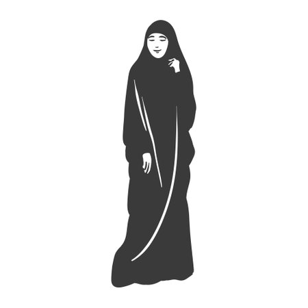 Muslim arabic islam woman in hijab fashionのイラスト素材