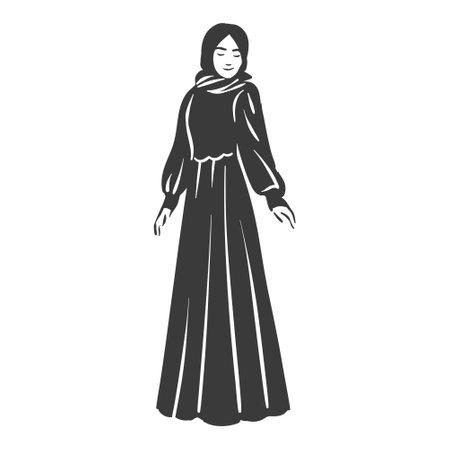 Muslim arabic islam woman in hijab fashionのイラスト素材