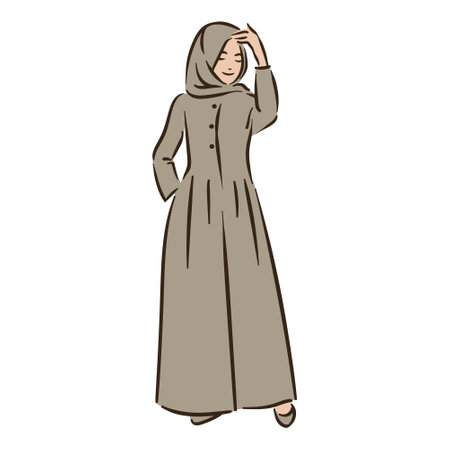 Muslim arabic islam woman in hijab fashionのイラスト素材