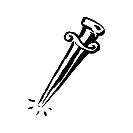 Mysticism witchcraft occult hand with knife drawn icon illustration setのイラスト素材