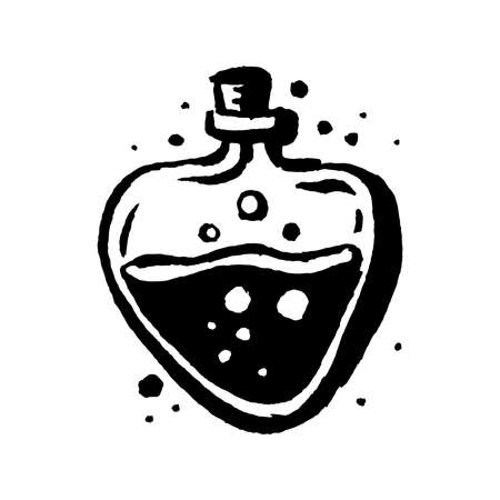Occult mystic witch potion for witchcraft hand drawn icon illustrationのイラスト素材