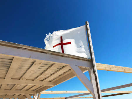 field first-aid emergency help post station flagの写真素材