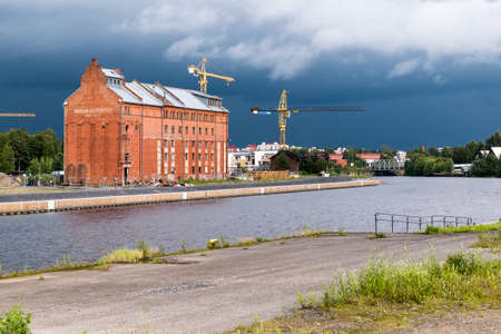 Old mill in the old port Oulu Suomiのeditorial素材