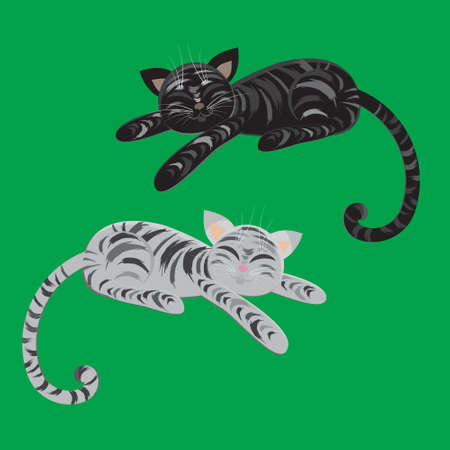 Slipping cat'sのイラスト素材