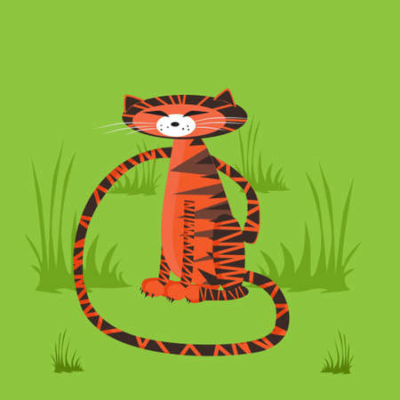 Ginger tabby catのイラスト素材