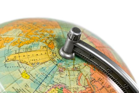 Earth terrestrial globe, old model, floor standing thingの写真素材