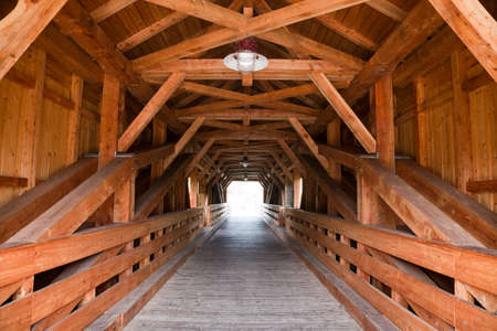 historic wooden bridge over the Saale near Kunitz, Jena