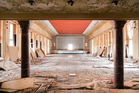 old leave deserted room, ancient building casernの写真素材