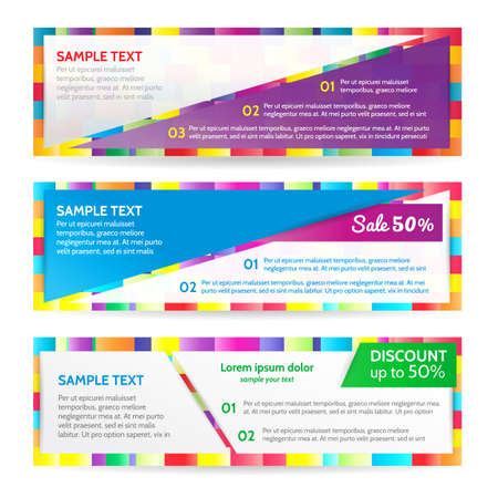 Colorful banners.  design Banner backgroundsのイラスト素材