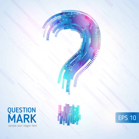 Abstract technology lines. Abstract question mark.  backgroundのイラスト素材