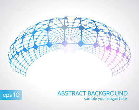 Wireframe mesh polygonal element. Geometric Modern Technology Concept. Digital Data Visualization. Abstract backgroundのイラスト素材