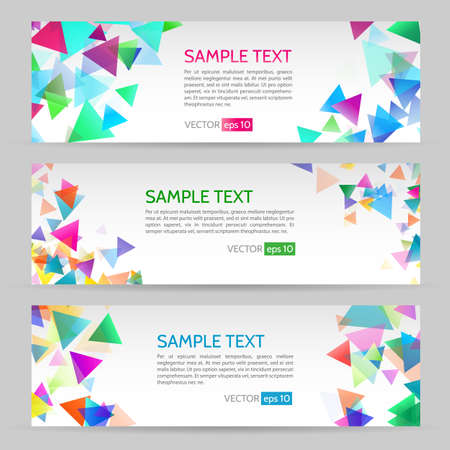 Abstract template banner with triangle pattern. Web banner with geometric shape backgroundのイラスト素材