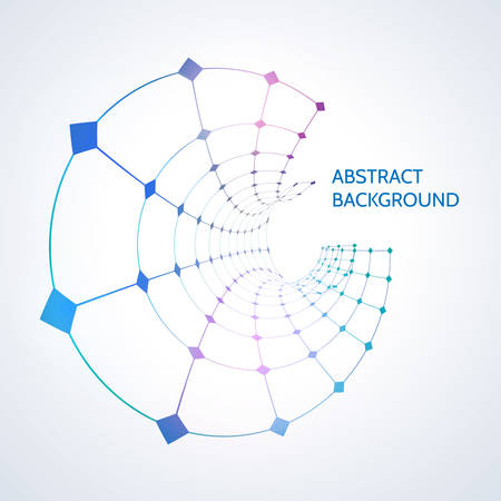 Wireframe mesh polygonal element. Geometric Modern Technology Concept. Digital Data Visualization. Abstract backgroundのイラスト素材