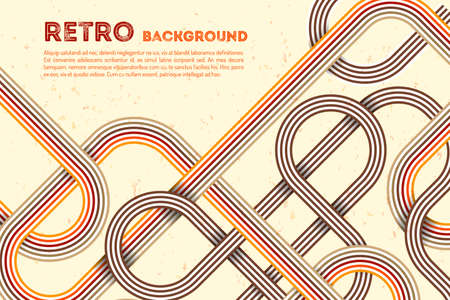 Abstract retro lines background. Colorful retro rounded. Abstract retro posterのイラスト素材