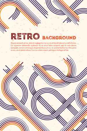Abstract retro lines background. Colorful retro rounded. Abstract retro posterのイラスト素材