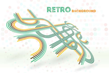 Abstract retro lines background. Colorful retro rounded.のイラスト素材