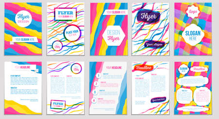 Set of abstract  business flyer, poster, brochure. Design templates with colorful dynamicのイラスト素材