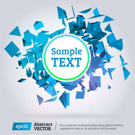 Abstract 3d pyramids. 3d explosion. Abstract mesh explosion. Template or background design for posters or bannersのイラスト素材