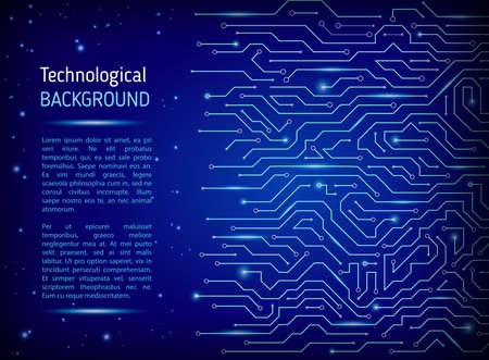Technological vector background with a circuit board texture. Digital technologies abstract backgroundのイラスト素材