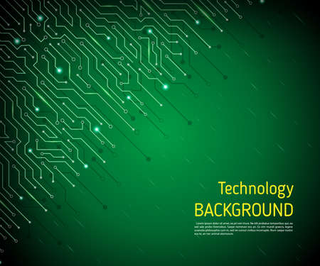 Technological vector background with a circuit board texture. Digital technologies abstract backgroundのイラスト素材