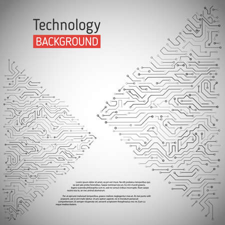Technological vector background with a circuit board texture. Digital technologies abstract backgroundのイラスト素材
