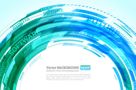 Abstract retro technology circles. Information transfer. Stream of information. Data transfer. Stock vector. eps 10のイラスト素材
