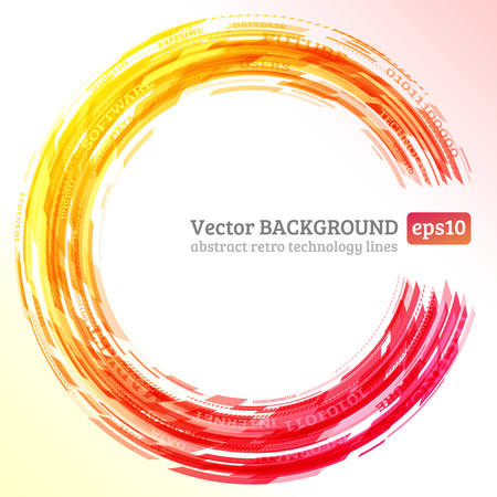 Abstract retro technology circles. Information transfer. Stream of information. Data transfer. Stock vector. eps 10のイラスト素材